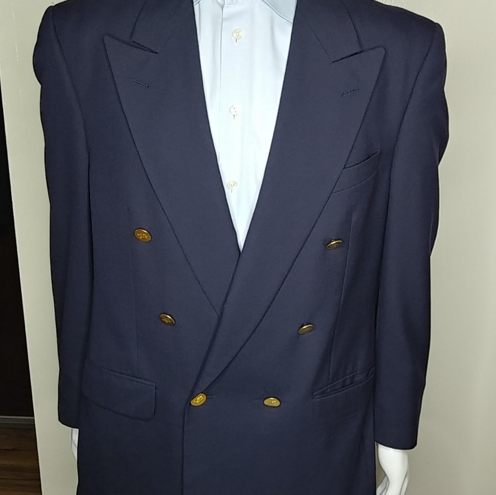 Burberry Navy Blue Double-Breasted Blazer